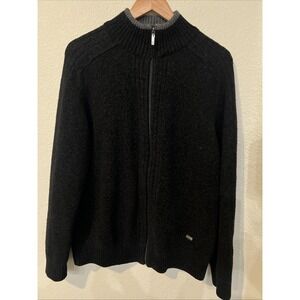 Paco Rabanne Paris BLACK Men's Full Zip  Sweater Jacket Size Medium